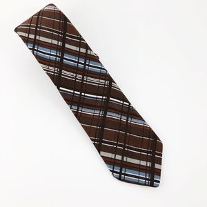 Sears Men's Store Tie Plaid Brown Arc De Triomphe